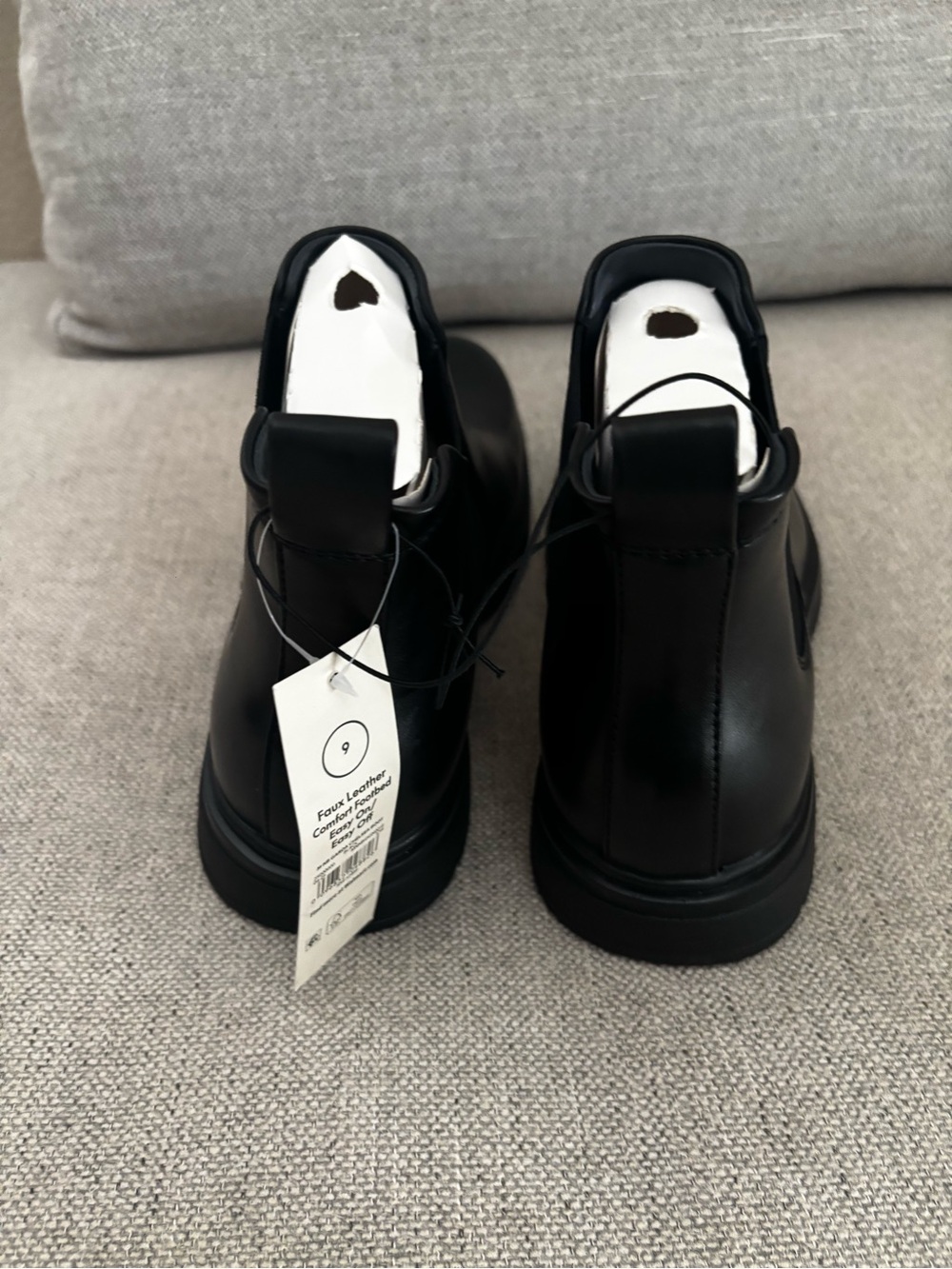 No Boundaries black Men's Garda faux Leather Chelsea Boots NEW - Picture 8 of 9